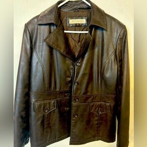 Maurice’s size L leather pea coat